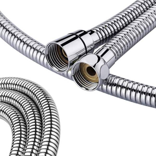 Fleksibelt Anti-Twist Bruseshoved, Bruseslange 1,5 M, Stål, Sølv