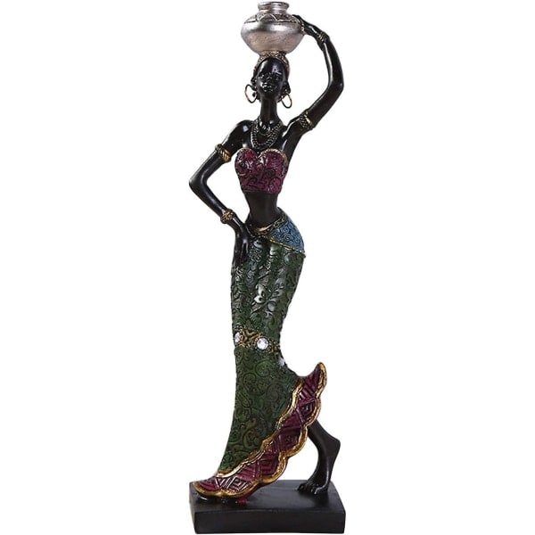 Rpporm Etnisk skjønnhet Hartskulptur Jente Hjemmestil Statue Afrikansk dekorasjon Dekor Kysskristaller Juledekorasjoner (c One Size) C One Size