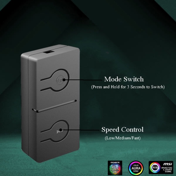 RGB-konverter 5V til 12V 4pin RGB Transfer Hub Sata-interface til RGB-fan MSI
