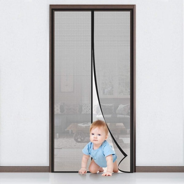 Myggnät Dörr Fönster Magnetisk Gardindörr Anti Fly Insekt Magnetisk Myggnät Självhäftande Remsa Automatisk Stängning Mycket Fint Mesh 100*220cm