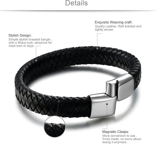 Flätade läderarmband för män Armband Mode