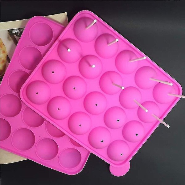 Galaxy 20 Cake Pop-forme med pinde, non-stick, silikoneplade til at lave kagepops