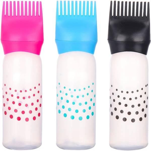 TG 3-pack hårfärgningsflaska Rotkam Applikatorflaska Polka Dots App