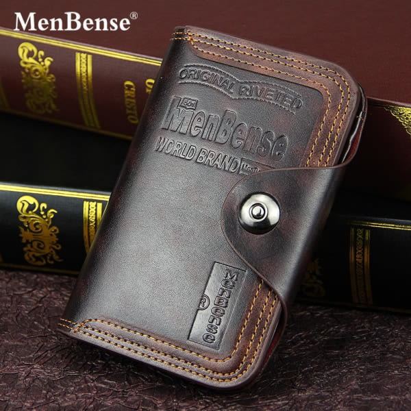 Herre Lommebok Magnetisk Lukking Clutch Veske Herre Lommebok Lær Lomme England Stil Lommebok Herre Brun