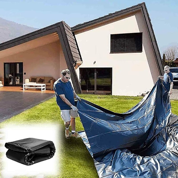 Dammembran 5x10m/6x8m/7x8m 0,2mm HDPE Forstærket Membran Stor Rivestærk Fiskedam Landbrug Sort Præsenterer Koi Damme, Flerfarvet, 3x5m/10x16f