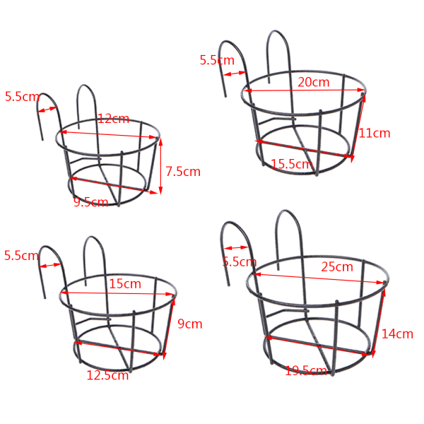 Blomsterpotte Korg Metal Hængende Planteholder Balkon Have Dekoration til Indendørs Udendørs Planteholder Hængestang Hvid M