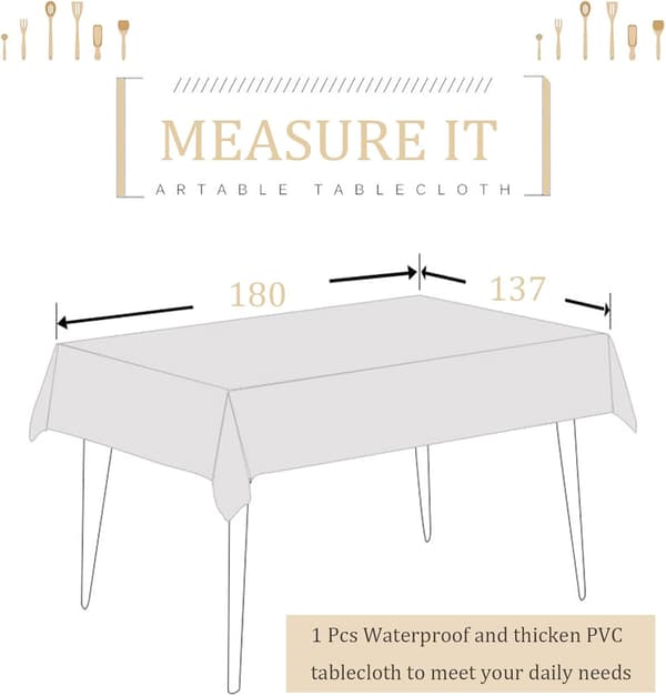 137*180cm Checkered PVC Tablecloth in Chess Pattern, Wipeable Rectangular Plastic Tablecloth, Stain Resistant, Waterproof_yux