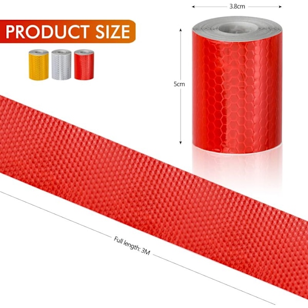 Rullat 3m x 50mm Heijastinnauha Liimattavat Heijastintarrat Polkupyörän Pinnan Heijastin Heijastin Ajoneuvoille Autoille Perävaunuille Polkupyörille Kypärille