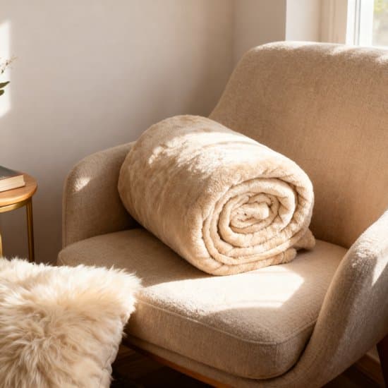 Fleecepläd 150 x 200 cm, supermjuk polyesterpläd för soffa, säng och utomhusbruk, maskintvättbar heminredning, beige