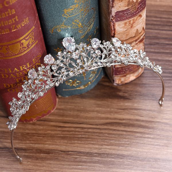 Vakker brudekrone, Zirconia hårkrans, bryllupskrone for damer, elegant hårkjede