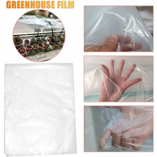 x 6m Kraftig Polyetenfolie, Extra Tjock Klar Trädgårdsodling Växthustunnel Täckning Hortikulturell Polyetenmembran för Trädgårdsisolering