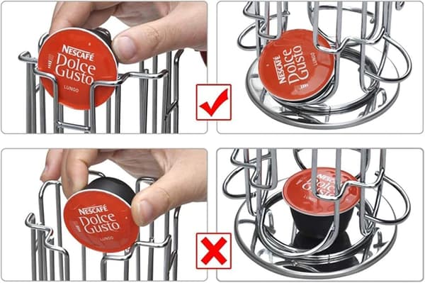 32 Coffee Pod Holder Pod Rack Stand Rotating 360 Degrees for Nescafé Dolce Gusto