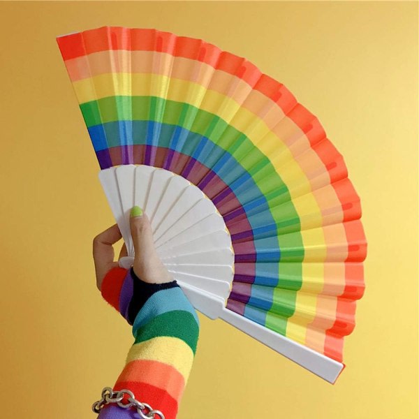6 Dance Decoration Käsiviuhkat, Summer Rainbow Fans Taitettavat tuulettimet