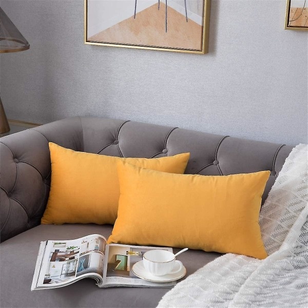 Soffputetrekk 12x20 oransje-gul: 2-pakning (12in*20in, gul)