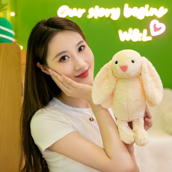 Udenrigshandel sød kanin plys legetøjsdukke Påskehare dukke otte-tommer gribemaskine dukke Off-white Bunny 28CM