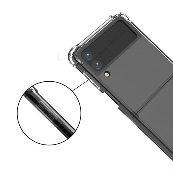 TG Samsung Galaxy Z Flip 3 - Tylikäs ja suojaava FLOVEME KUITU Kotelo Läpinäkyvä