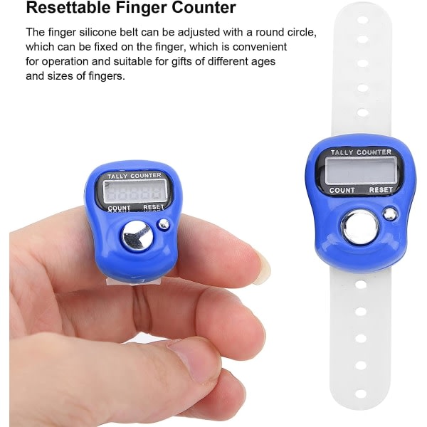 Galaxy Fingerräknare, gjenopprettbare håndholdere med LCD-skjerm (kungsblå)