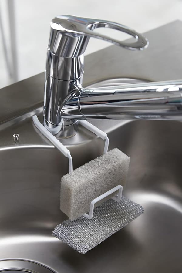 Hanging Kitchen Organizer for Sink - Dish Rack | Steel | Sponge Holder, White, One Size
