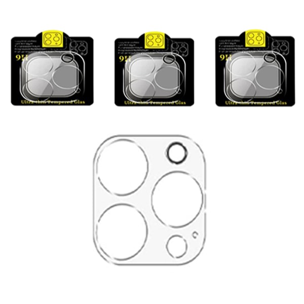 TG 3-PACK iPhone 14 Pro Kameralinsbeskyttelse Standard HD 0,3mm Gjennomsiktig