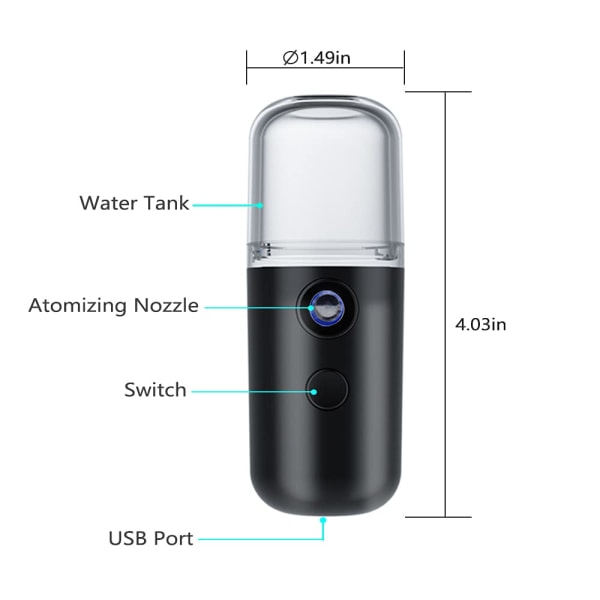 Galaxy Nano Mist Sprayer, Fugtighedscreme Nano Facial Mister, Bærbar Mini Nano Mister, 1OZ /30ML