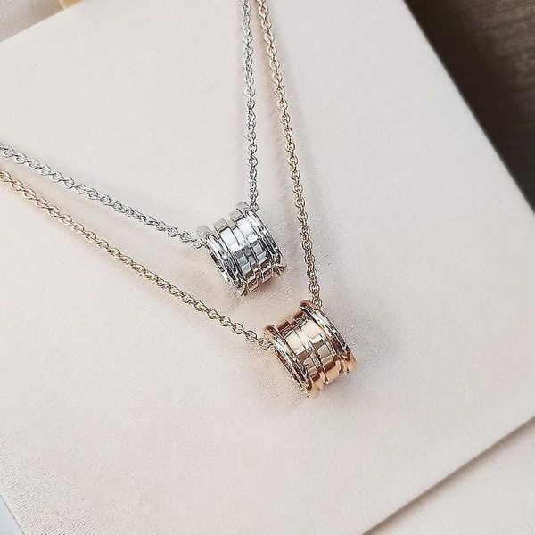 Europeiska och amerikanska klassiska 925 silver guldpläterade våren keramiska halsband män och kvinnor samma