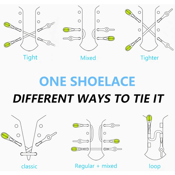 TG 100 stk Elastiske Lazy No Tie Snørebånd, Farverige Elastiske Silikon Snørebånd
