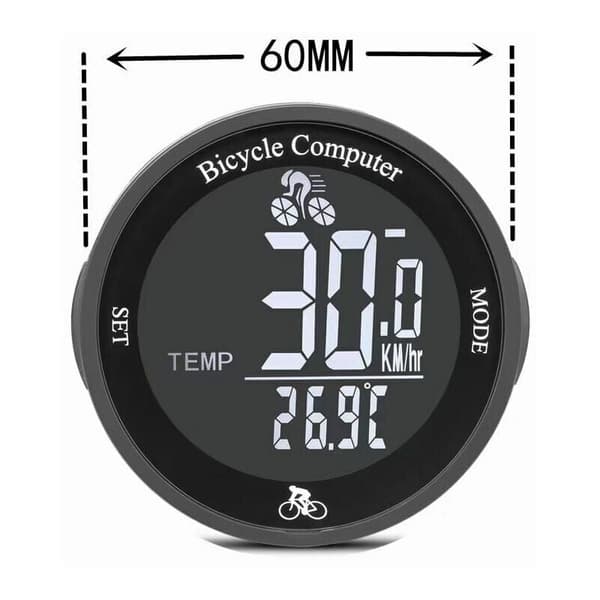 Vanntett trådløs sykkelcomputer speedometer odometer med LCD-bakgrunnsbelysning, multifunksjonell sykkel odometer, av DEBUNS
