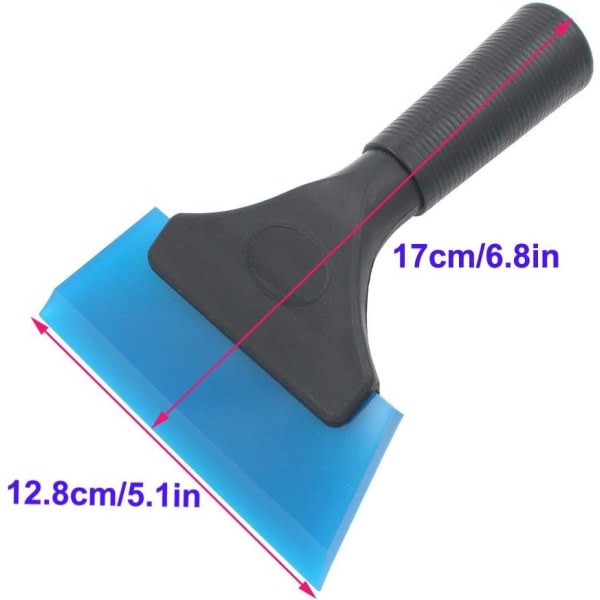 Galaxy 2 st silikongummiskrapa for bilvinyl, køretøjsinpakning, vinduesglasfarveværktøj（blått）