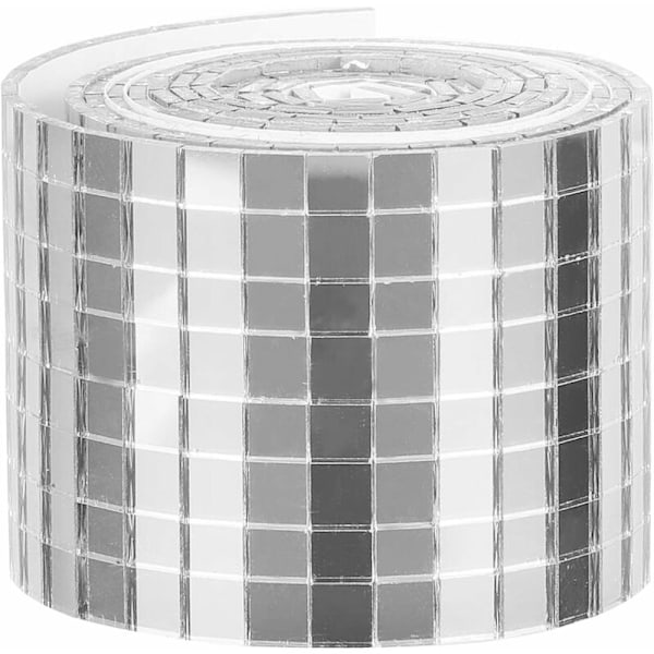 Rulla Itsekiinnittyvä Lasi Mini Neliö Hopea Peili Mosaiikkilaatat Tarra Mosaiikkilaatat Peili Seinätarra DIY Askarteluun Koristeluun