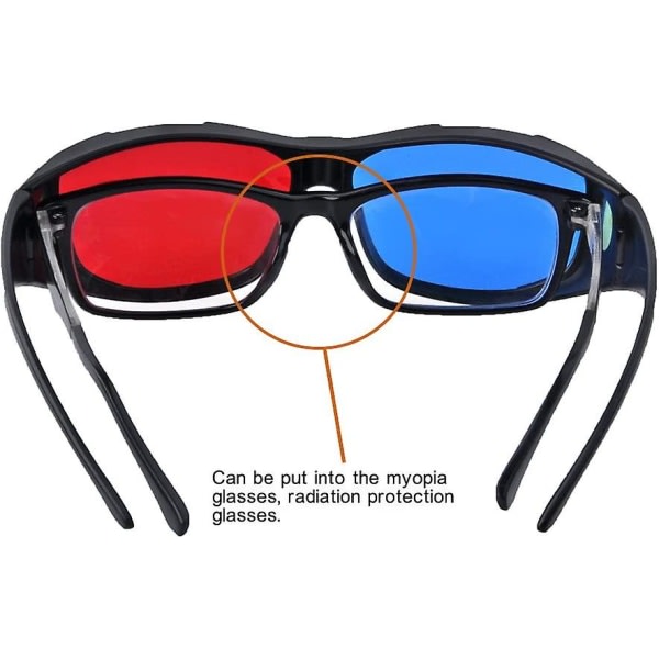 Röd-blå 3d-glasögon/cnaglyph Enkel stil 3d-glasögon 3d-film Spel-extra uppgraderingsstil