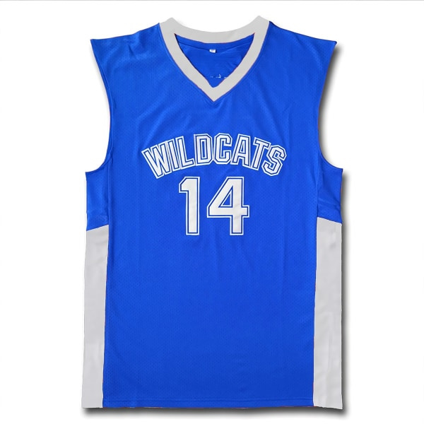 14 Zac Efron Troy Bolton East Wildcats Vintage Koripallopaita Sininen S