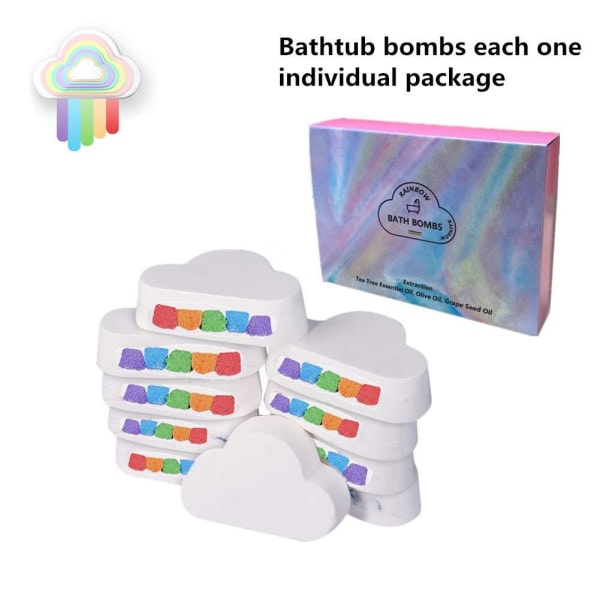 nytt modus Rainbow Cloud Bath Bomb, Flyt på vann og slipp v