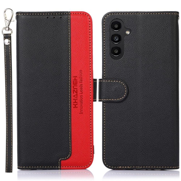 KHAZNEH Samsung Galaxy A14 Plånboksfodral - Svart/Röd Svart