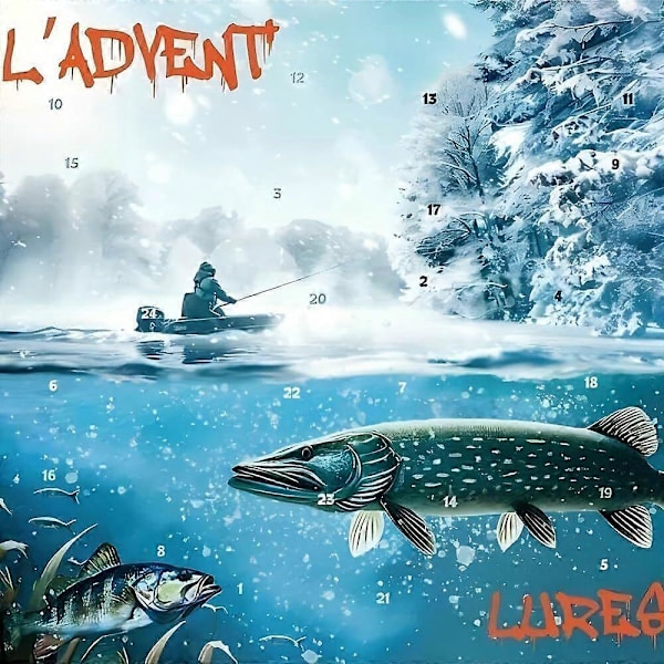 LADVENTLURES 2024, Fiske-Adventskalender, Fiske-Lokkeduer Julegaver Carnivorous
