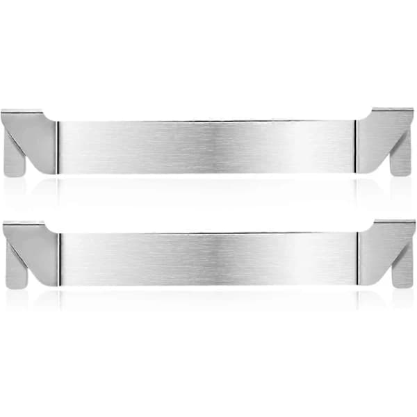 2-pakke stekespadeholder, 304 rustfritt stål klips på grillverktøystativ for Blackstone Flat Top griller, sølv