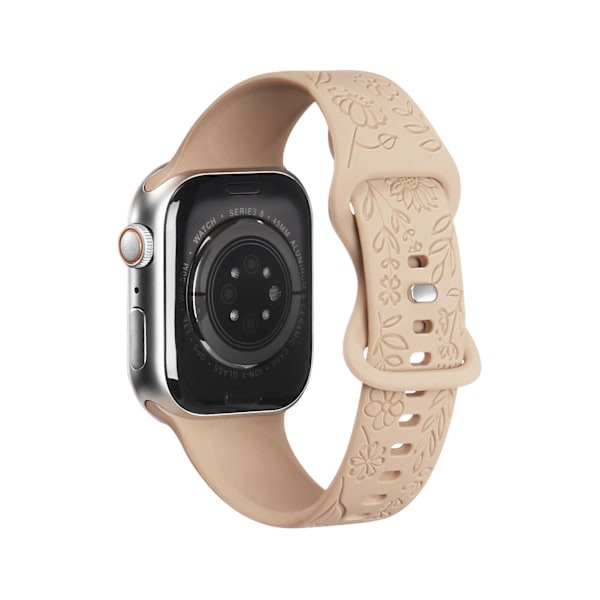 Passer til iwatchS9 876SE Apple Watch armbånd preget liten rose silikon Solsikke - melkete Sunflower - milk tea 38/40/41mm