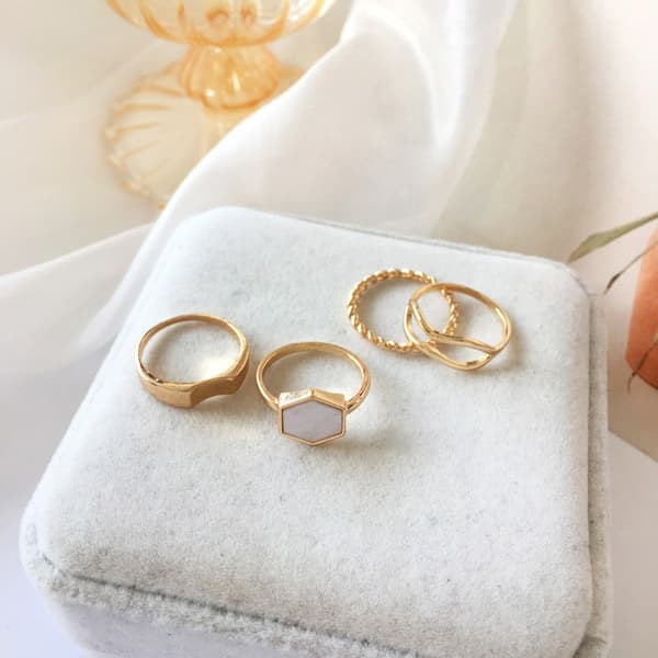 Moteriktig dame ring åpen ring LED ring lillefinger ring sett Amazon ZCR167