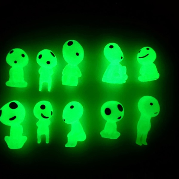 Luminous Tree Alves-nukkepuut Puun Henki Prinsessa Mononoke Mini Fi Vihreä 10 pcs Green