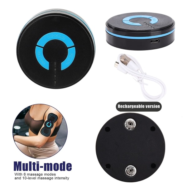 100 % ny 6-trins elektromagnetisk bølge benmassager til vægttab Ems Armformer Justerbar 1 vært og 5 plaster