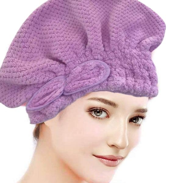 TG 2-pakks mikrofiber hår tørkehette myk og ultraabsorberende style1