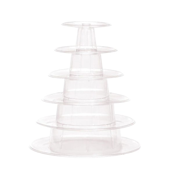 Macaron Cake Display Stand 6-lagers Runt Plast Cake Tower Stand--