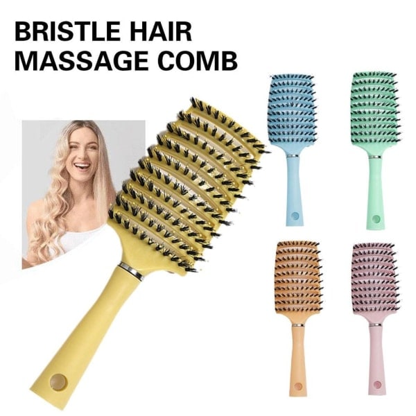 TG Borst Detangling Boar Hair Borsthuvud Scalp Massage Vented Com sininen 1 kpl