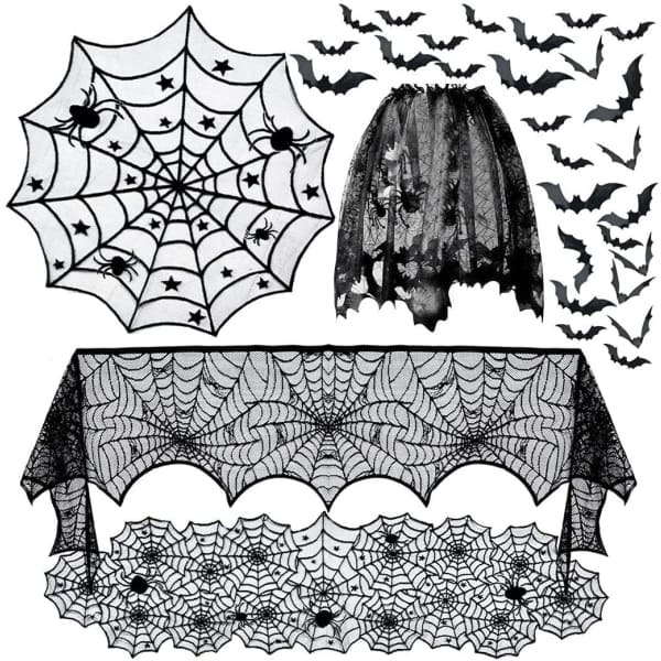 Halloween-koristeet, Halloween pyöreä pitsi pöytäliina, Suorakulmainen