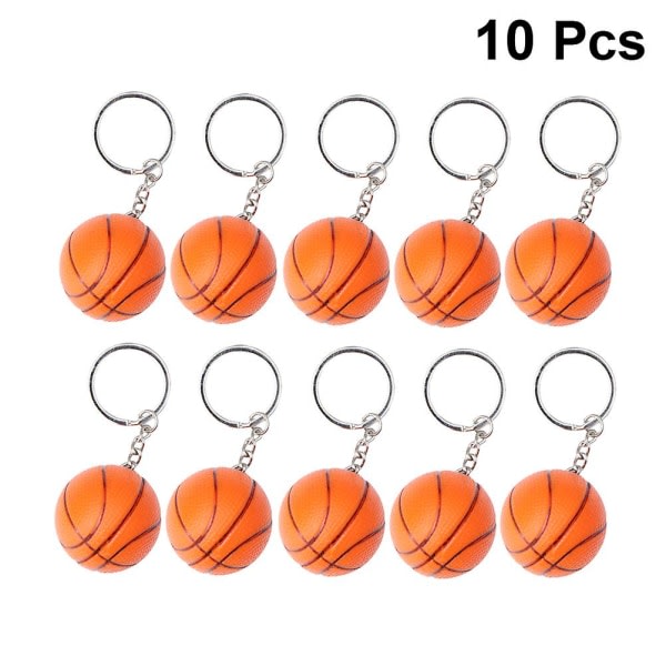 10-pack Mini Basketboll Nyckelring Kreativ Nyckelring Souvenirhänge för Spelare Atlet Pojke Lagkamrat (Orange)