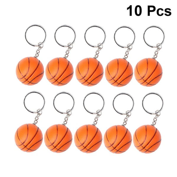 10-pakke mini basketball-nøkkelring Kreativ nøkkelring suvenirheng for spillere, atleter, gutter, lagkamerater (oransje)