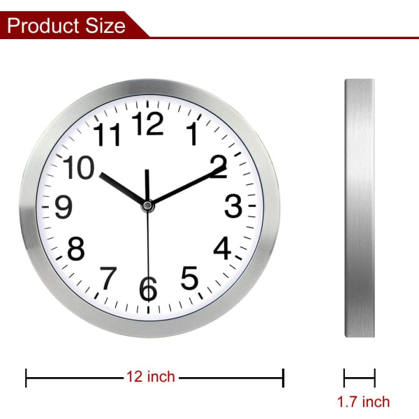 Väggklocka Modern Quartz Silent Wall Clock 12 Inch