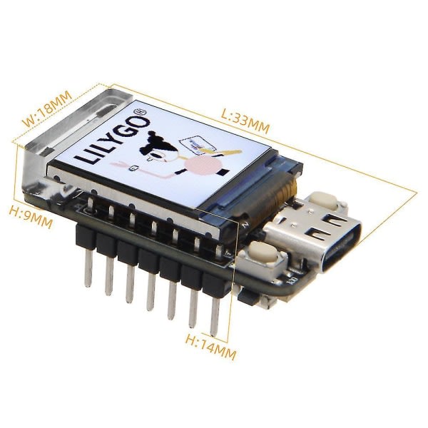 T-qt Esp32-s3 Gc9107 0,85 tommer LCD-skærm i fuldfarvemodul Bærbar udviklingskort Wifi Bt trådløs kommunikation DIY-udviklingskort--