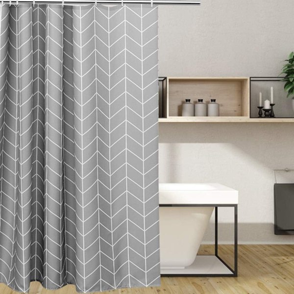 Bruseforhæng - Badeværelsestilbehør - polyester - grå - 180*180 cm - Høj kvalitet