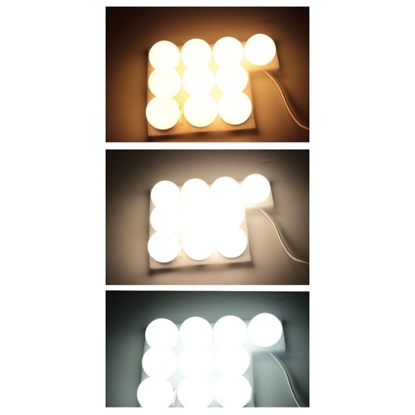 10 LED sminkspegellamper Dimbar LED vegglampe for sminkebord