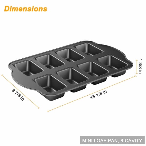 TG 1-bits mini brødform, kullbakingsform, 8